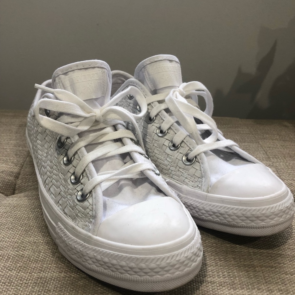 COPY - White Woven Converse Sneakers